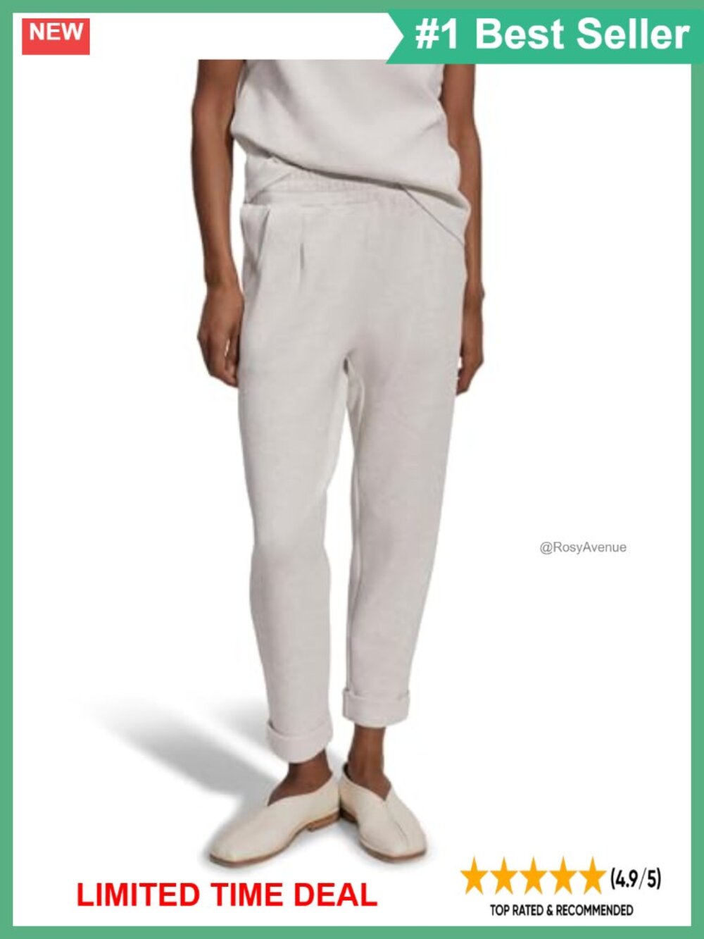 High Rise Straight Leg Pull On Pants Rolled Cuff Pleated Front